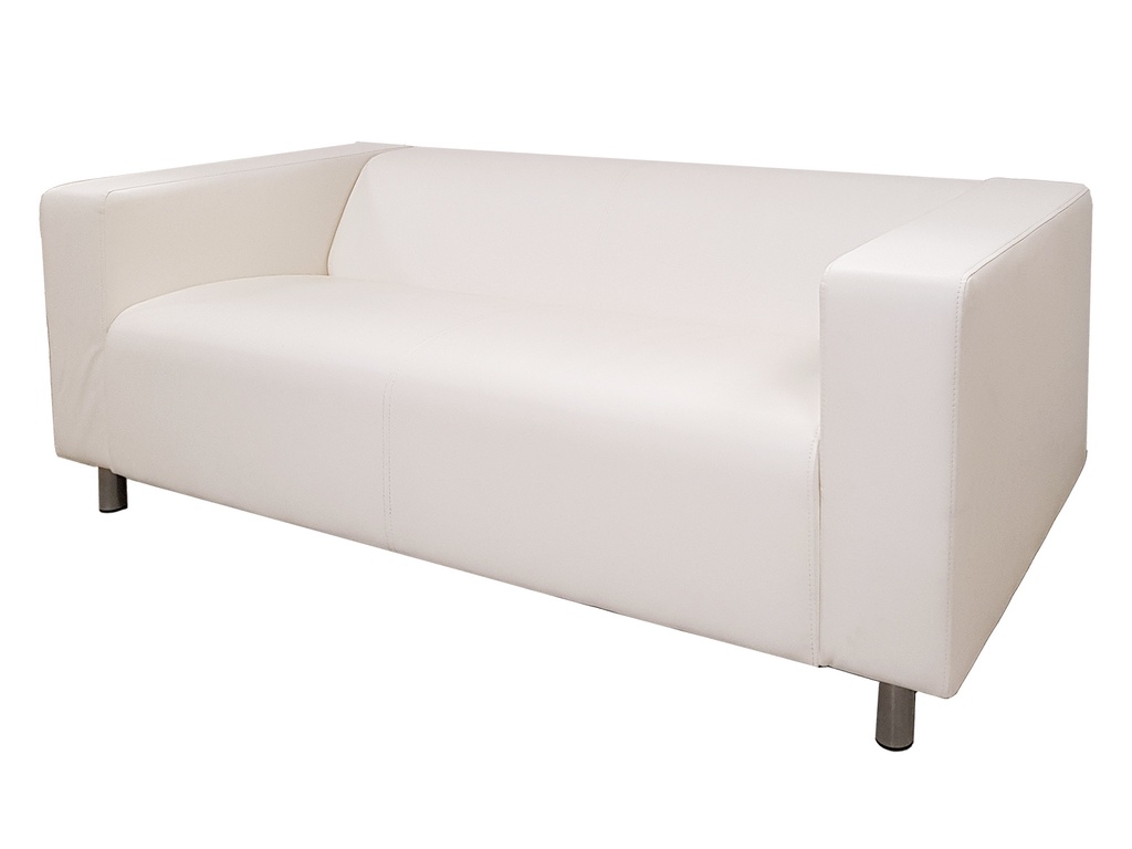 Savagnier | 2 seats couch in white artifical leather | L180xP88xH66cm