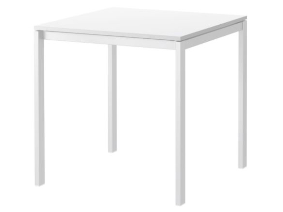 Genève | Table carrée en bois blanc 75x75cm