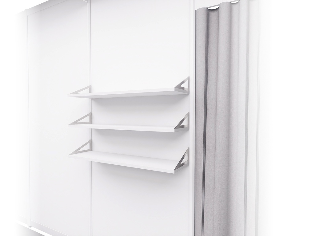 161 Lot de 3 étagères horizontales L100xP30cm. Fixation murale