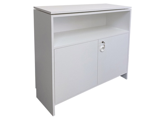 Vernier | White lockable counter, straight | H97xL100xP40cm