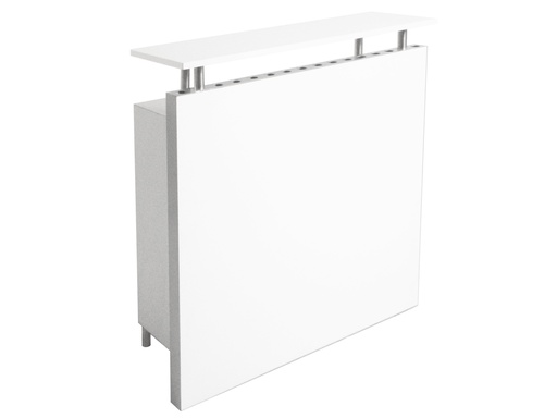 Tessin | White lockable counter, straight, grey back frame