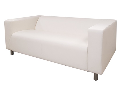 Savagnier | 2 seats couch in white artifical leather | L180xP88xH66cm