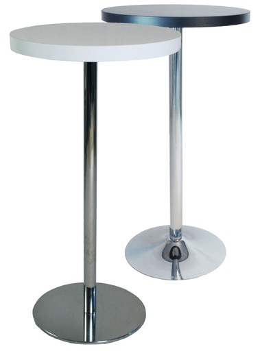 Meyrin | White high and round table in wood
