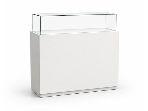 Bellevue | Vitrine basse, blanche | L102xP50xH108cm