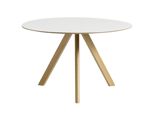 Carouge | Round & white wooden low table