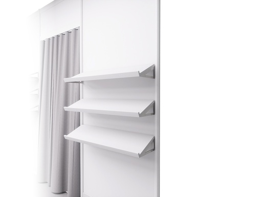 [162] Set of 3 sloping shelves L100xD30cm fixed to the wall